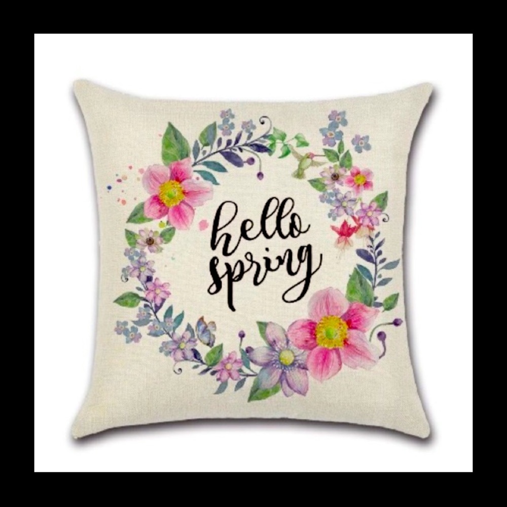 2 “hello spring” pillows